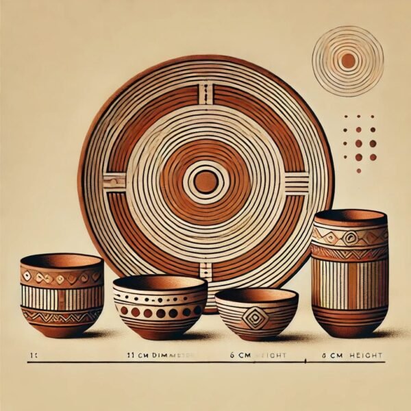 Designed Earthen Plate Set - VEDICRA-PLT11