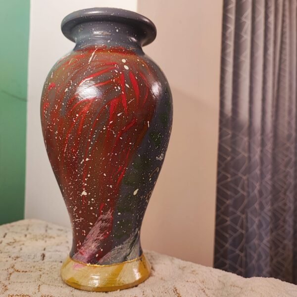 Designed Earthen Flower Vase - VEDICRA-FLV2 - Image 3