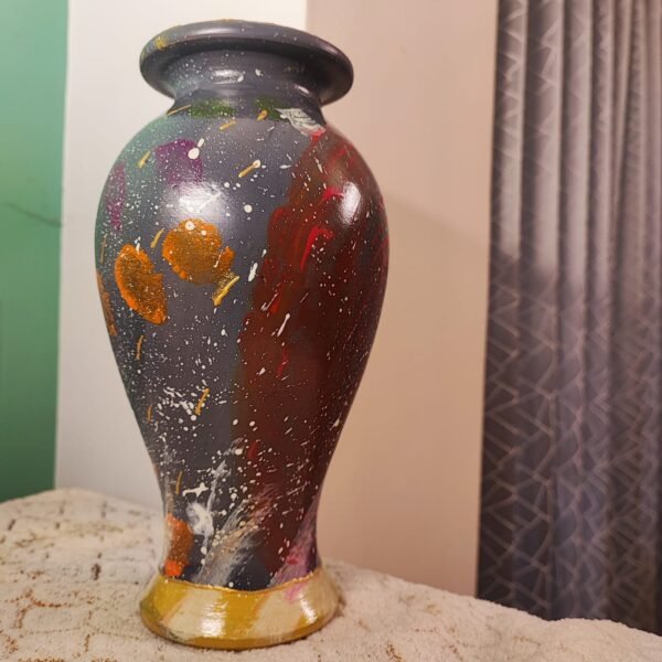 Designed Earthen Flower Vase - VEDICRA-FLV2