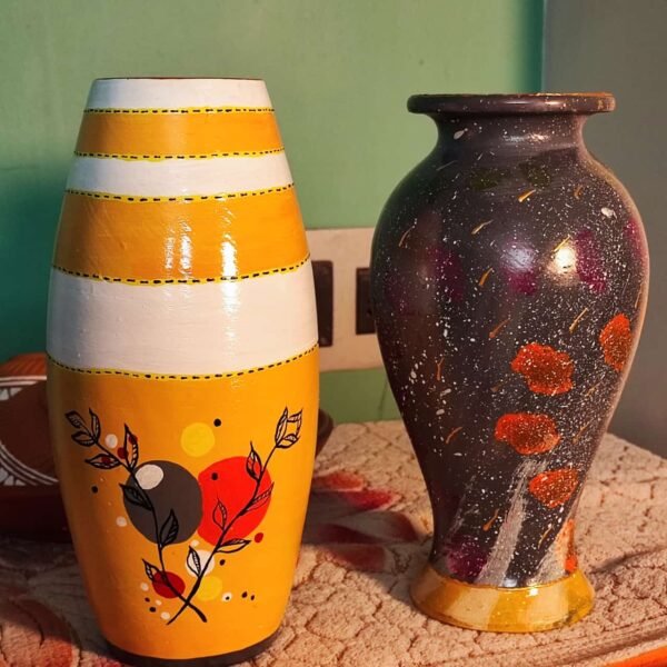 Designed Earthen Flower Vase - VEDICRA-FLV2 - Image 6